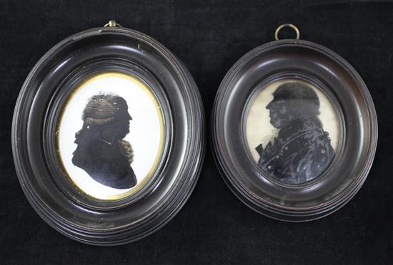 Hunt Silhouette of Samuel Hemmans (died 1819) and another similar silhouette 3 x 2.5in. and 3.5 x 2.75in.